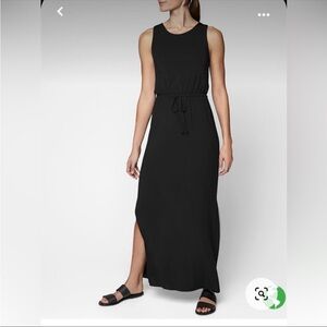Athleta black sleeveless modal maxi dress